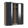 One Call Furniture Exeter - Four Door Bifold Wardrobe with Two Mirrors (Soft Close)