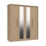 One Call Furniture Newquay - Four Door Wardrobe with Two Mirrors (Soft Close)