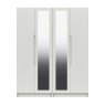 One Call Furniture Paignton - Tall Four Door Wardrobe with Two Mirrors (Soft Close)