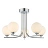 Dar Lighting Dar - Cradle 5 Light Semi Flush Polished Chrome Opal Glass