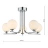 Dar Lighting Dar - Cradle 5 Light Semi Flush Polished Chrome Opal Glass