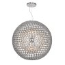 Dar Lighting Dar - Serafina 6 Light Pendant Brushed Chrome Large