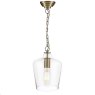 Laura Ashley Laura Ashley - Ockley Single Pendant Antique Brass and Champagne Glass