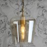 Laura Ashley Laura Ashley - Ockley Single Pendant Antique Brass and Champagne Glass