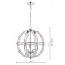 Laura Ashley Laura Ashley - Aidan 5lt Pendant Glass Polished Chrome