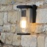 Laura Ashley Laura Ashley - Arthur Outdoor Wall Light Matt Black Glass IP44