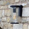 Laura Ashley Laura Ashley - Arthur Outdoor Wall Light Matt Black Glass IP44