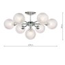 Laura Ashley Laura Ashley - Atherton 7lt Semi Flush Polished Chrome Glass