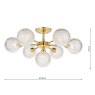 Laura Ashley Laura Ashley - Atherton 7lt Semi Flush Satin Brass Glass