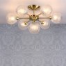 Laura Ashley Laura Ashley - Atherton 7lt Semi Flush Satin Brass Glass