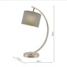 Laura Ashley Laura Ashley - Noah Table Lamp (Polished Nickel with Grey Shade)