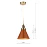 Laura Ashley Laura Ashley - Rufus Pendant Antique Brass & Orange