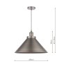 Laura Ashley Laura Ashley Rufus Pendant Industrial Nickel