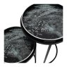 Libra Midnight Mayfair - Monochrome Swirl Set of 2 Side Tray Tables
