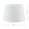 Dar Lighting Dar - Cezanne White Faux Silk Tapered Drum Shade (45cm)