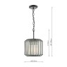 Dar Lighting Dar - Naeva 3 Light Pendant (Satin Black Crystal)