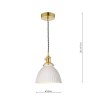 Dar Lighting Dar - Hadano Wall Light Natural Brass Ceramic Domed Shade