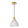 Dar Lighting Dar - Hadano Wall Light Natural Brass Ceramic Domed Shade