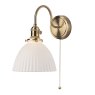 Dar Lighting Dar - Hadano Wall Light Natural Brass Ceramic Domed Shade