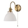 Dar Lighting Dar - Hadano Wall Light Natural Brass Ceramic Domed Shade