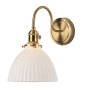 Dar Lighting Dar - Hadano Wall Light Natural Brass Ceramic Domed Shade