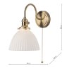 Dar Lighting Dar - Hadano Wall Light Natural Brass Ceramic Domed Shade