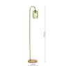 Dar Lighting Dar - Idra Floor Lamp Aged Bronze and Green Ribbed Glass