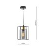 Dar Lighting Dar - Tatum Pendant Matt Black With Smoked Glass