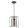 Dar Lighting Dar - Tatum Pendant Matt Black With Smoked Glass